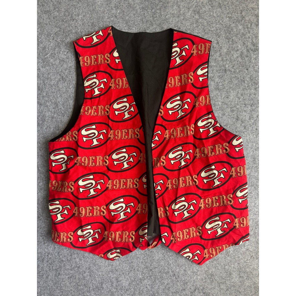 San Francisco 49ers NFL Vest Red All Over Logo Print Mens Gameday Gear SF Vest